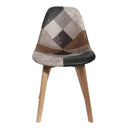 Home Deco Factory Scandinavian Style Patchwork Chairs Set of 2
