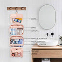 Lovevook - Waterproof Hanging Toiletry Bag for Women, Large Cosmetic Organizer, Hook Design, B-light Pink