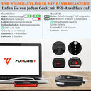 Futurist - Powerful LED Bicycle Light Set, USB Rechargeable, Waterproof, Front & Rear