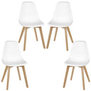 Homewell Scandinavian Dining Chairs Set of 4, Faux Leather, Wood Legs
