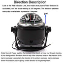 Detuck - Marine Dashboard Compass with Night Lighting & Dash Mount Design