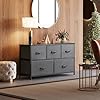 WLIVE 5-Drawer Fabric Dresser - Dark Grey