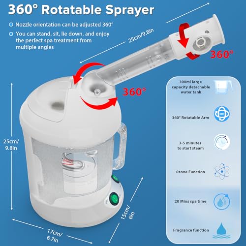 GlowMist - Easy To Clean Nano Ionic Facial Steamer With Aromatherapy Diffuser