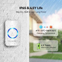 Tecknet - Waterproof Wireless Doorbell with 400m Range, 60 Chimes, 5-Level Volume