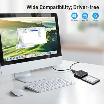 FIDECO - SATA/IDE to USB 3.0 Adapter for 2.5/3.5 inch HDD/SSD, DVD-ROM/CD-ROM/CD-RW, Clone Compatible