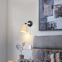 Idegu - Set of 2 Retro Vintage Wall Lights, Adjustable E27, Wooden & Metal Design