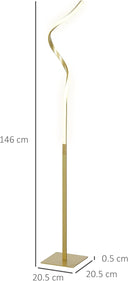 HOMCOM LED Floor Lamp - Gold Tone