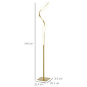 HOMCOM Modern Dimmable LED Floor Lamp with Adjustable Brightness