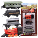 Mini Simulation Steam Train Set - Pull Back Retro Toy for Kids