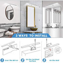 Aogled - 3 in 1 Bathroom Lamp Over Mirror, 5W, Waterproof, Dimmable, 4000K