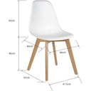 Homewell Scandinavian Faux Leather Dining Chairs with Wood Legs (Set of 4, White)