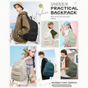 Bjlfs - Waterproof Khaki School Backpack for Girls & Boys, Lightweight Daypack