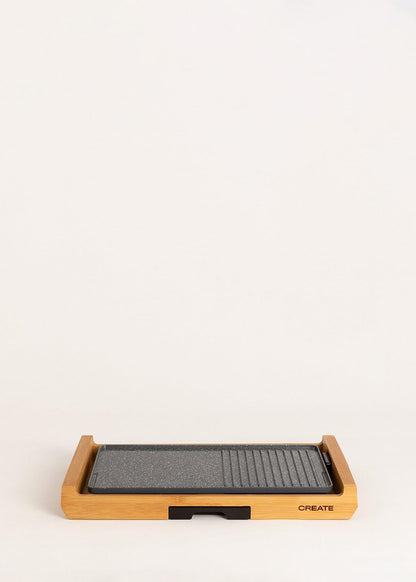 CREATE Stone Flat Bamboo Electric Grill 1800W
