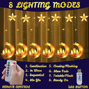 Sunshine Smile - 138 LED Star Moon Fairy Lights, USB & Battery Operated, 8 Modes