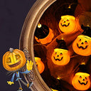 Ttsefw - Halloween String Lights with Black Hat & Pumpkin Design, 2 Modes