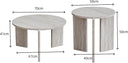JZGORC Set of 2 White Imitation Travertine Coffee Tables - 70cm and 50cm
