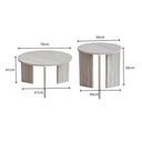 JZGORC Set of 2 White Imitation Travertine Coffee Tables
