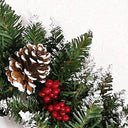 AooPoo - 18in Battery Operated Christmas Wreath with Lights, Pine Cones & Berries
