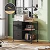 Devaise 3 Drawer Mobile File Cabinet with Open Shelf - Black