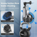 Reygeak - Aluminum Alloy Suction Cup Car Mount with 360° Rotation & 1/4 Thread
