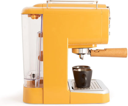 THERA RETRO / Mustard and Wood Espresso Coffee Machine