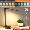 Fimilo - Dimmable LED Desk Lamp with USB Charging, Dual Swing Arm, Eye-Caring Design