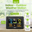 Baldr - Home Weather Station with Wireless Remote Sensor, Atomic Clock, Moon Phase Display
