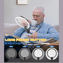 Binboubou - 5X LED Hands-Free Magnifying Glass with Detachable Stand, HD Lens for Reading
