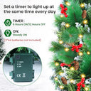Choign - 2.7m Christmas Garland with 50 LED Lights, Battery Powered, Indoor Decor