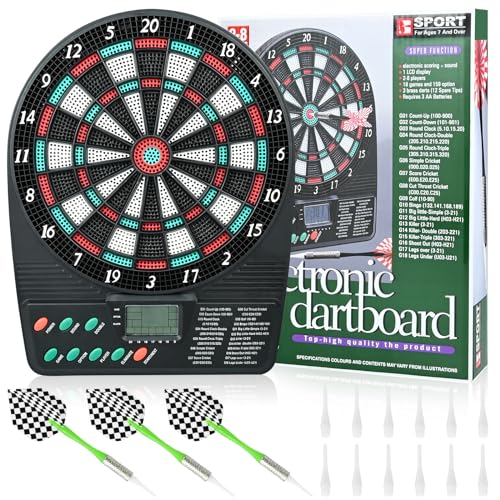 SIMDAO - Electronic Dartboard Set with LCD Display, 3 Darts & 12 Dart Heads
