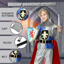 Wellchy - Children's Knight Costume with Helmet, Medieval Roleplay Outfit, Perfect for Dress Up Parties