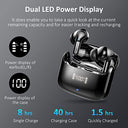 Ordtop - Wireless Earbuds with 40H Battery, Noise Cancelling, IP7 Waterproof