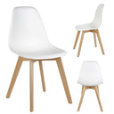 Homewell Scandinavian Dining Chairs Set of 4, Faux Leather, Wood Legs