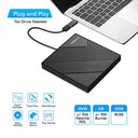 Amicool - Slim Portable External DVD Drive USB 3.0 & USB C, CD/DVD +/-RW