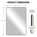 HIGHBATH Black Framed Rectangular Bathroom Wall Mirror
