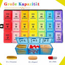 ZVZM - Weekly Pill Box with 7 Compartments, Portable Daily Tablet Holder
