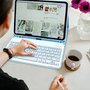 Lupxiu - iPad Keyboard Case for 10th Gen 2022, Italian QWERTY, Removable Wireless, Blue Sky