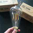 Hntoolight - LED Edison Filament Bulb 4W ST64 Retro Nipple E27, Warm White