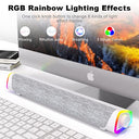 Soulion - Bluetooth Computer Speakers with 6 LED Modes, USB Powered Sound Bar