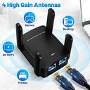 1200 Mbps Dual Band WiFi Extender Booster - GOOPOOL WLAN Repeater 2.4 & 5.8 GHz with WPS, 4 External 2dBi Antennas