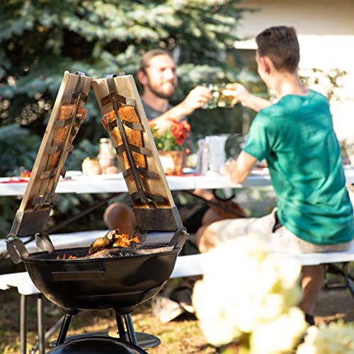 Relaxdays - Flame-Grilled Salmon Boards Set of 2 with Cedar Wood Holders