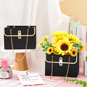 Whaline - 6Pcs Paper Flower Bags with Metal Chain, Ideal for Weddings & Gifts