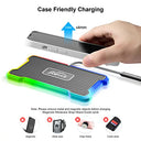 Polmxs - 15W RGB Wireless Car Charger Pad with Non-Slip Design & USB C Charger