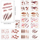 Gwawg - 20 Sheets of Realistic Scars & Zombie Tattoos for Halloween Cosplay
