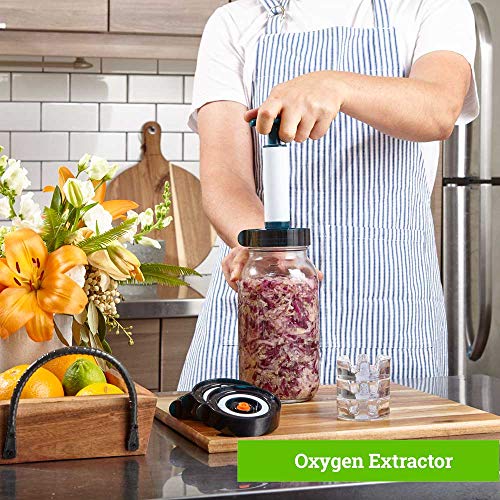 Easy Fermenter - Fermenting Combo Pack: Jars, Lids, Weights & Recipe Book
