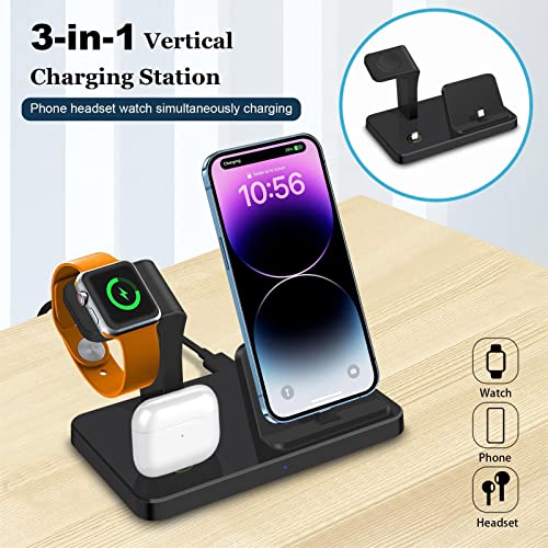 Apple - 3 In 1 Fast Charge Dock Charging Station For Apple Devices