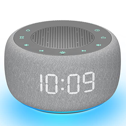 Bafbi - Radio Alarm Clock for Bedroom - Speaker, 4 Alarm Tones, 7 Night Light Colors, Full Range Display, Dimmer Key