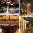 Aanyhoh - Dimmable Vintage Outdoor Pendant Lamp with Plug, Black Metal, E27 Socket
