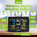 Baldr - Home Weather Station with Wireless Remote Sensor, Atomic Clock, Moon Phase Display