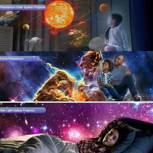 YunLone - 13-in-1 Galaxy Star Projector with Timer, Milky Way Nebula Moon Planets Films